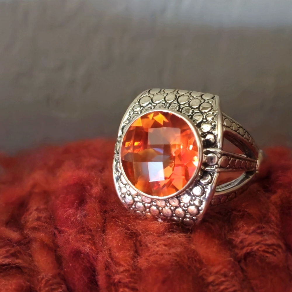 Nicky Butler 925 Sterling Silver Honey Quartz Designer Signed Ring NB Size 8 NWT
